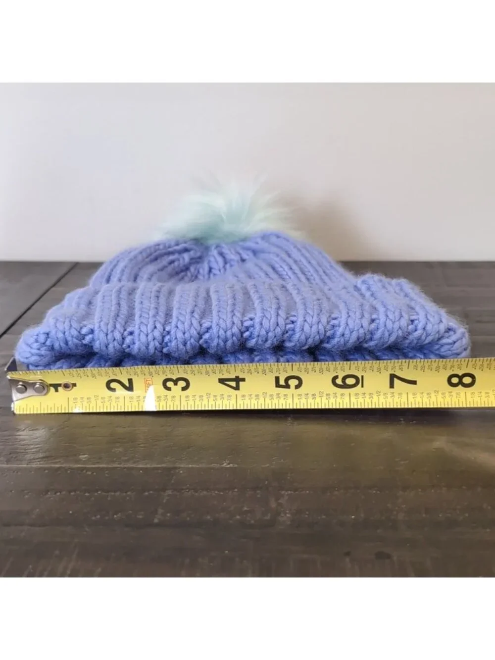 Mountain Warehouse Purple Knit Beanie Mint Faux Fur Pom Pom Winter Hat